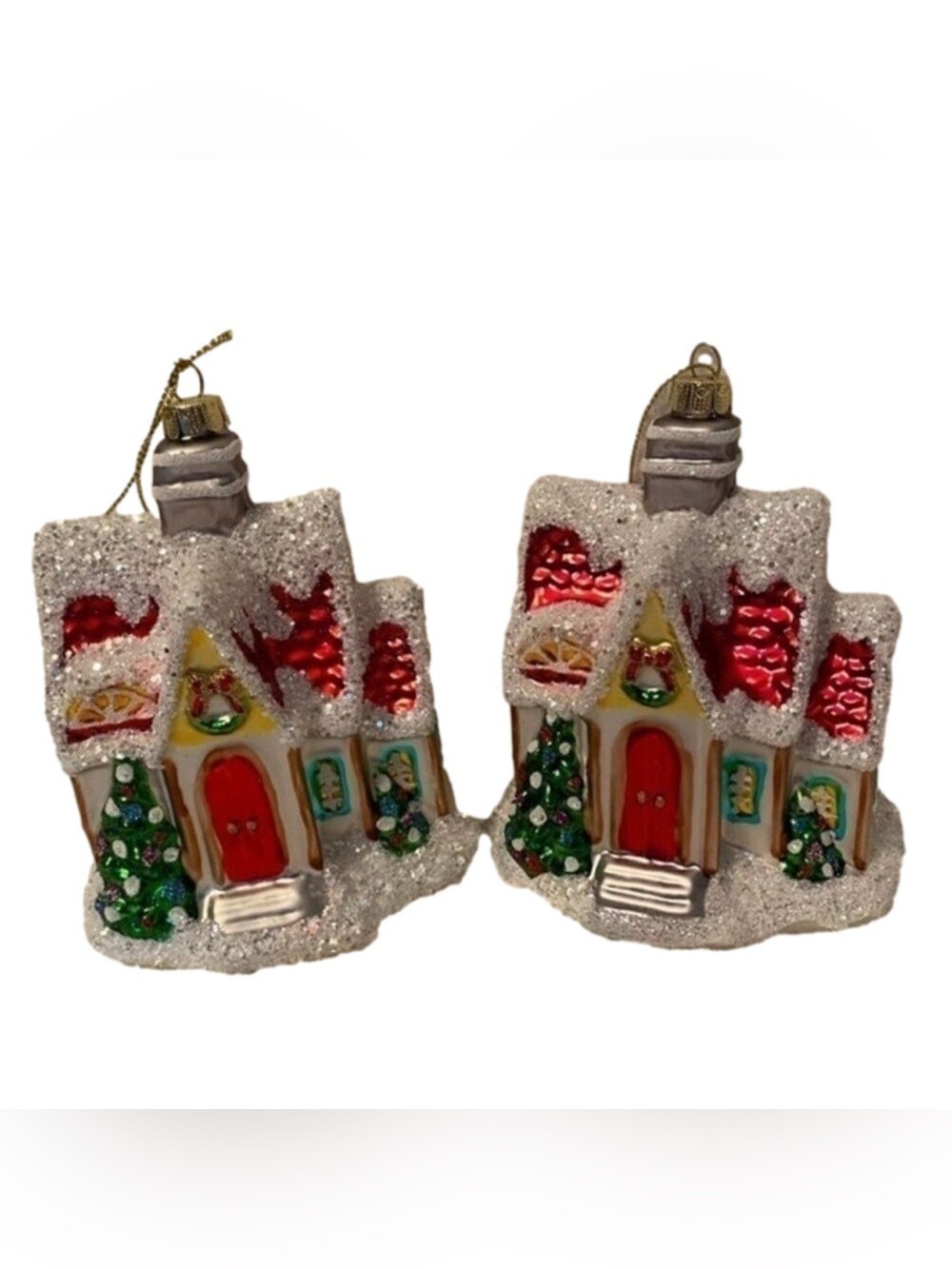 Christmas  Set of 2 European Glass
 Tree Ornaments
Christmas New